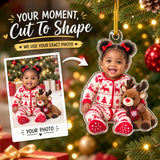 Personalized Baby First Christmas Custom Photo Ornament, Custom Shaped Acrylic Newborn Keepsake, Holiday Gift for Parents and Grandparents