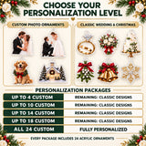 Personalized Newlywed Advent Calendar with 24 Custom Photo Acrylic Ornaments, Our First Christmas Married Gift, Wedding Keepsake for Couple