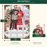 Personalized Family Advent Calendar with 24 Custom Photo Acrylic Ornaments, Wooden Christmas Countdown Box, Custom Holiday Gift for Family