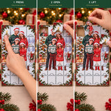 Personalized Family Advent Calendar with 24 Custom Photo Acrylic Ornaments, Wooden Christmas Countdown Box, Custom Holiday Gift for Family