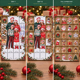 Personalized Family Advent Calendar with 24 Custom Photo Acrylic Ornaments, Wooden Christmas Countdown Box, Custom Holiday Gift for Family