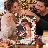 Personalized Newlywed Advent Calendar with 24 Custom Photo Acrylic Ornaments, Our First Christmas Married Gift, Wedding Keepsake for Couple