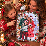 Personalized Family Advent Calendar with 24 Custom Photo Acrylic Ornaments, Wooden Christmas Countdown Box, Custom Holiday Gift for Family