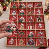 Personalized Family Advent Calendar with 24 Custom Photo Acrylic Ornaments, Wooden Christmas Countdown Box, Custom Holiday Gift for Family