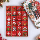 Personalized Family Advent Calendar with 24 Custom Photo Acrylic Ornaments, Wooden Christmas Countdown Box, Custom Holiday Gift for Family