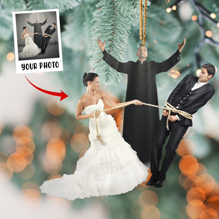 Custom Photo Ornament, Personalized Christmas Gifts for Religious Couple, Christian Wedding Ornament | Religious Couple