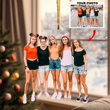 Customized Your Photo Ornament - Personalized Photo Mica Ornament - Christmas Gifts For Bestie, Sister
