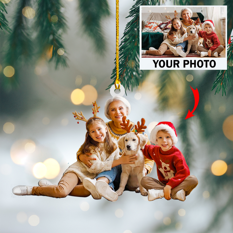 Custom Photo Ornament - Happy Family - Personalized Photo Mica Ornament - Christmas Gift For Family Member | Friend 10