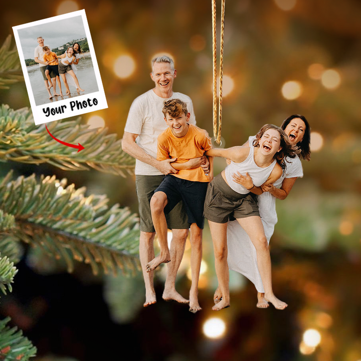 Custom Family Photo Ornament, Christmas Gift For Family Members | Family 6