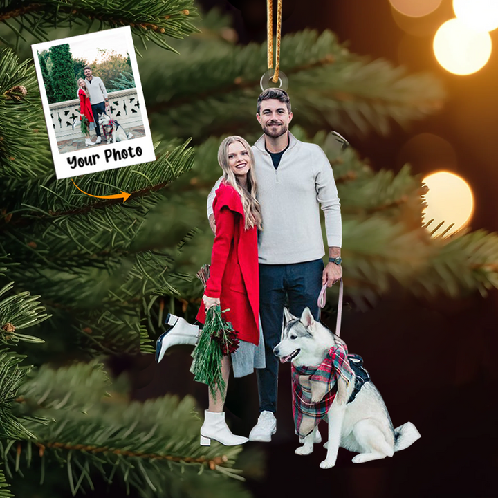 Custom Photo Ornament - Family With Dogs - Personalized Mica Ornament - Christmas Gift For  Dog Lovers, Dog Owners, Dog Mom, Dog Dad | Win