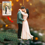 Heart Tied - Personalized Photo Mica Ornament - Customized Your Photo Ornament - Christmas Gift For Couple
