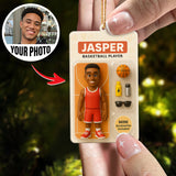 Turn Your Photo into an Action Figure - Custom Photo Ornament Toy Box Portrait | Basketball Player