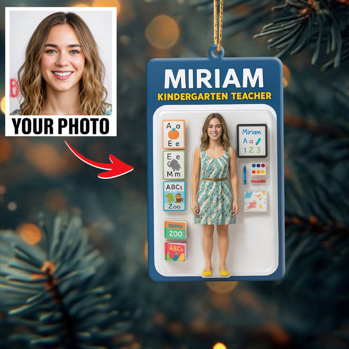 Turn Your Photo into an Action Figure - Custom Photo Ornament Toy Box Portrait | Teacher