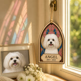 Personalized Stained Glass Style Pet Memorial Photo Wood Ornament - Custom Pet Keepsake - image 3