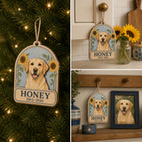 Personalized Sunflower Arch Pet Memorial Photo Wood Ornament - Custom Pet Keepsake - image 2