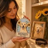 Personalized Sunflower Arch Pet Memorial Photo Wood Ornament - Custom Pet Keepsake - image 5