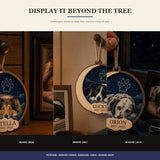 Personalized Celestial Goodnight Pet Memorial Photo Wood Ornament - Custom Pet Keepsake - image 2
