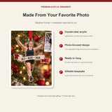 Personalized Marathon Runner Photo Acrylic Ornament - Custom Athlete Christmas Keepsake - image 2