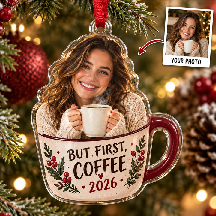 Personalized Coffee Lover Acrylic Ornament - Custom Photo Keepsake - image 1