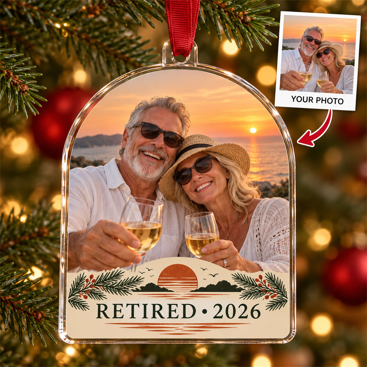 Personalized Newly Retired Acrylic Ornament - Custom Photo Keepsake - image 1
