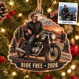 Personalized Motorcycle Photo Acrylic Ornament - Custom Photo Keepsake - image 1