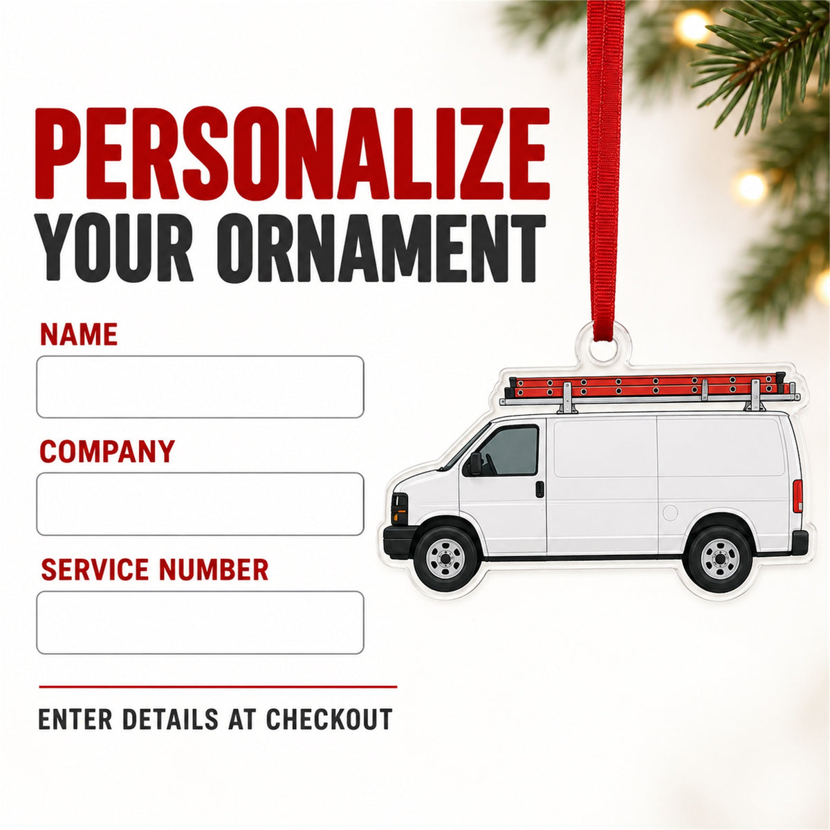 Custom HVAC Service Van Photo Acrylic Ornament - Personalized Vehicle Christmas Keepsake - image 7