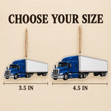 Custom Semi Truck Photo Acrylic Ornament - Personalized Vehicle Christmas Keepsake - image 3