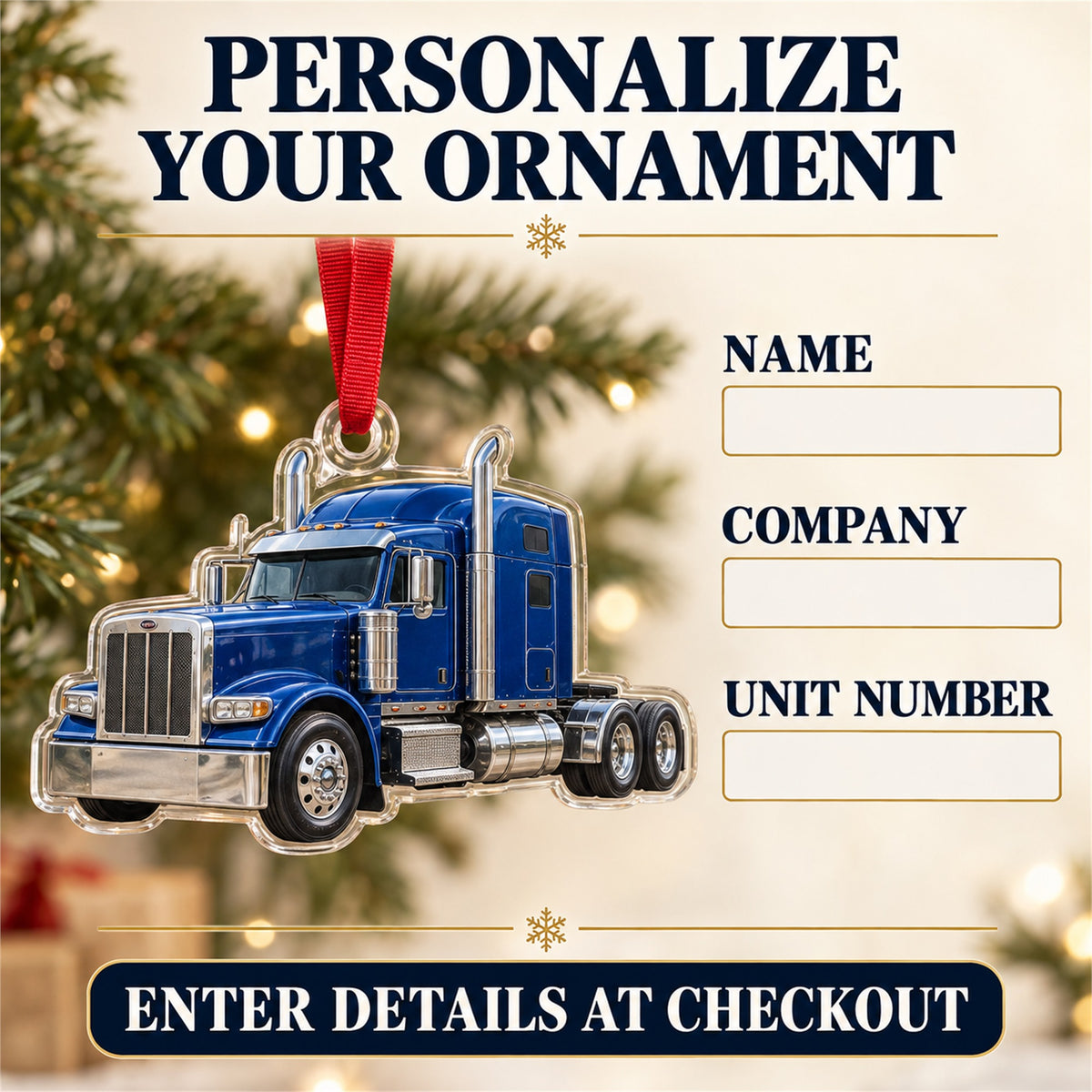 Custom Semi Truck Photo Acrylic Ornament - Personalized Vehicle Christmas Keepsake - image 7