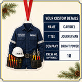 Personalized Electrician Work Shirt Acrylic Ornament - Custom Name Christmas Keepsake - image 5