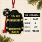 Personalized Firefighter Turnout Gear Acrylic Ornament - Custom Name Christmas Keepsake - image 5