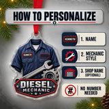 Personalized Auto Mechanic Work Shirt Acrylic Ornament - Custom Name Christmas Keepsake - image 5