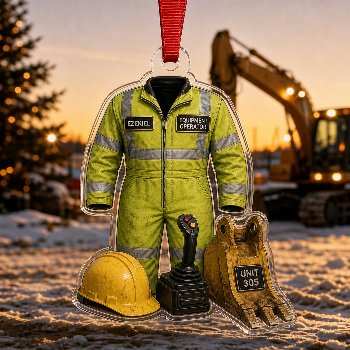 Personalized Construction Worker Uniform Acrylic Ornament - Custom Name Christmas Keepsake - image 4