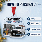 Personalized HVAC Technician Work Shirt Acrylic Ornament - Custom Name Christmas Keepsake - image 5