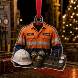 Personalized Oilfield Worker FR Uniform Acrylic Ornament - Custom Name Christmas Keepsake - image 2
