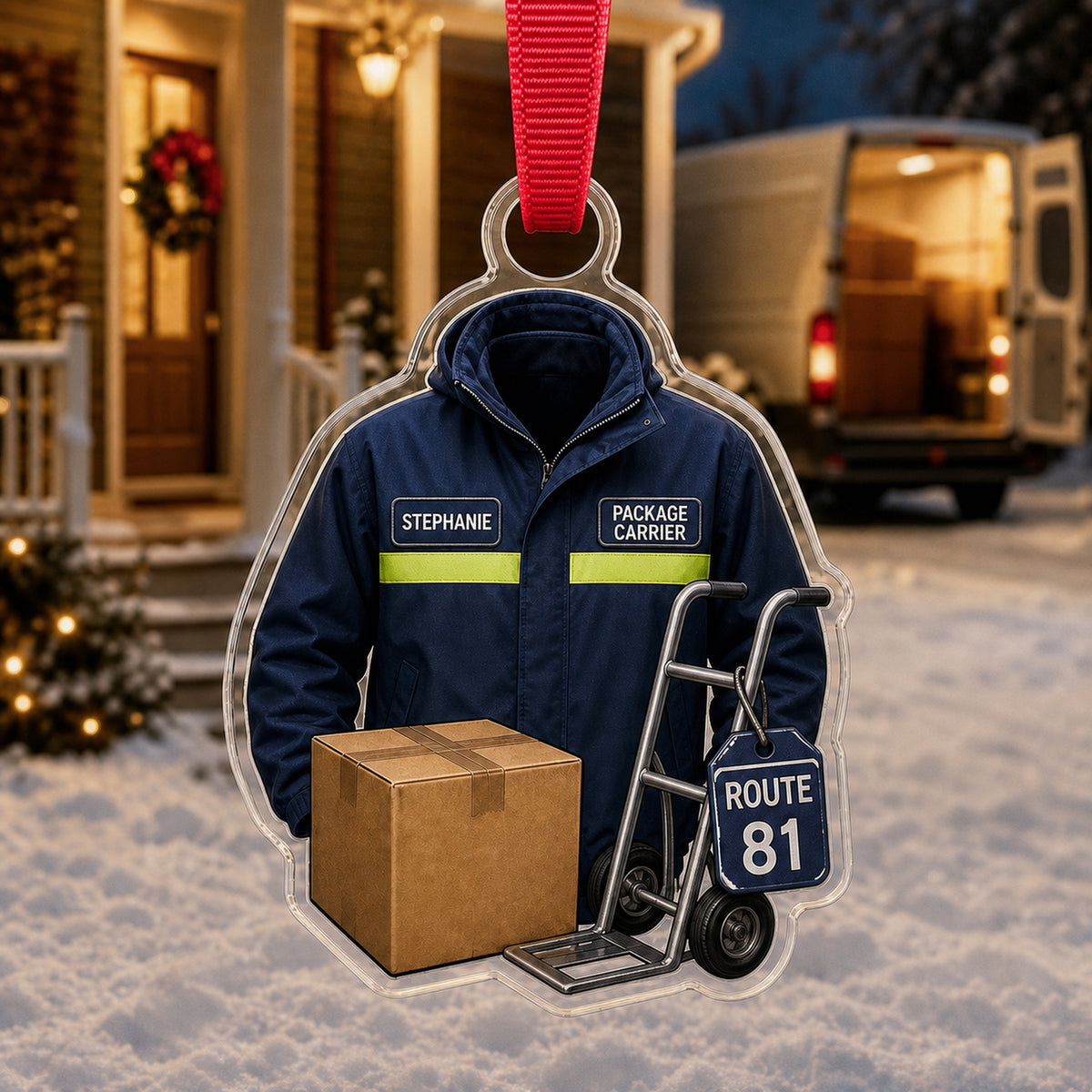 Personalized Postal Worker Uniform Acrylic Ornament - Custom Name Christmas Keepsake - image 4