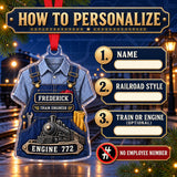 Personalized Railroad Worker Uniform Acrylic Ornament - Custom Name Christmas Keepsake - image 5