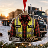 Personalized Truck Driver Uniform Acrylic Ornament - Custom Name Christmas Keepsake - image 4