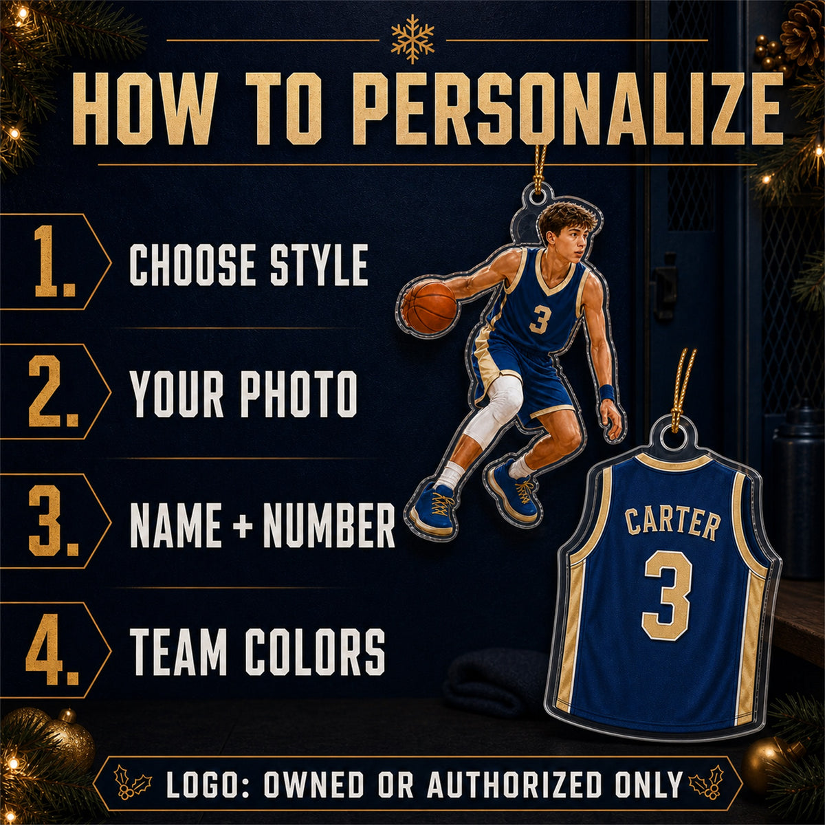 Personalized Basketball Photo Acrylic Ornament - Custom Athlete Christmas Keepsake - image 5