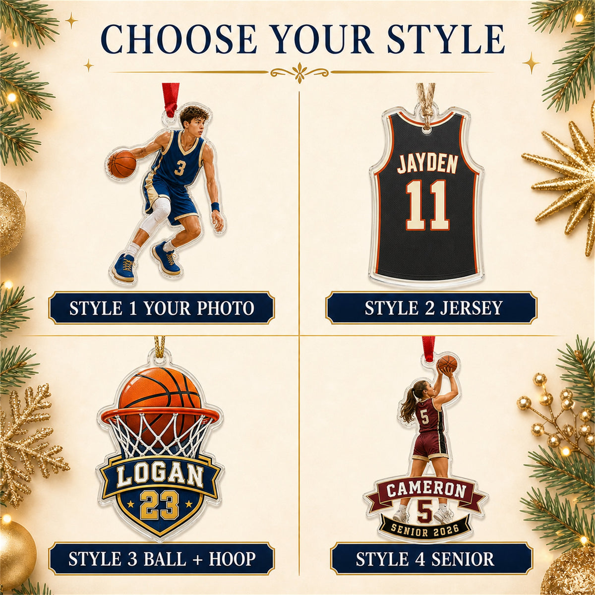Personalized Basketball Photo Acrylic Ornament - Custom Athlete Christmas Keepsake - image 8
