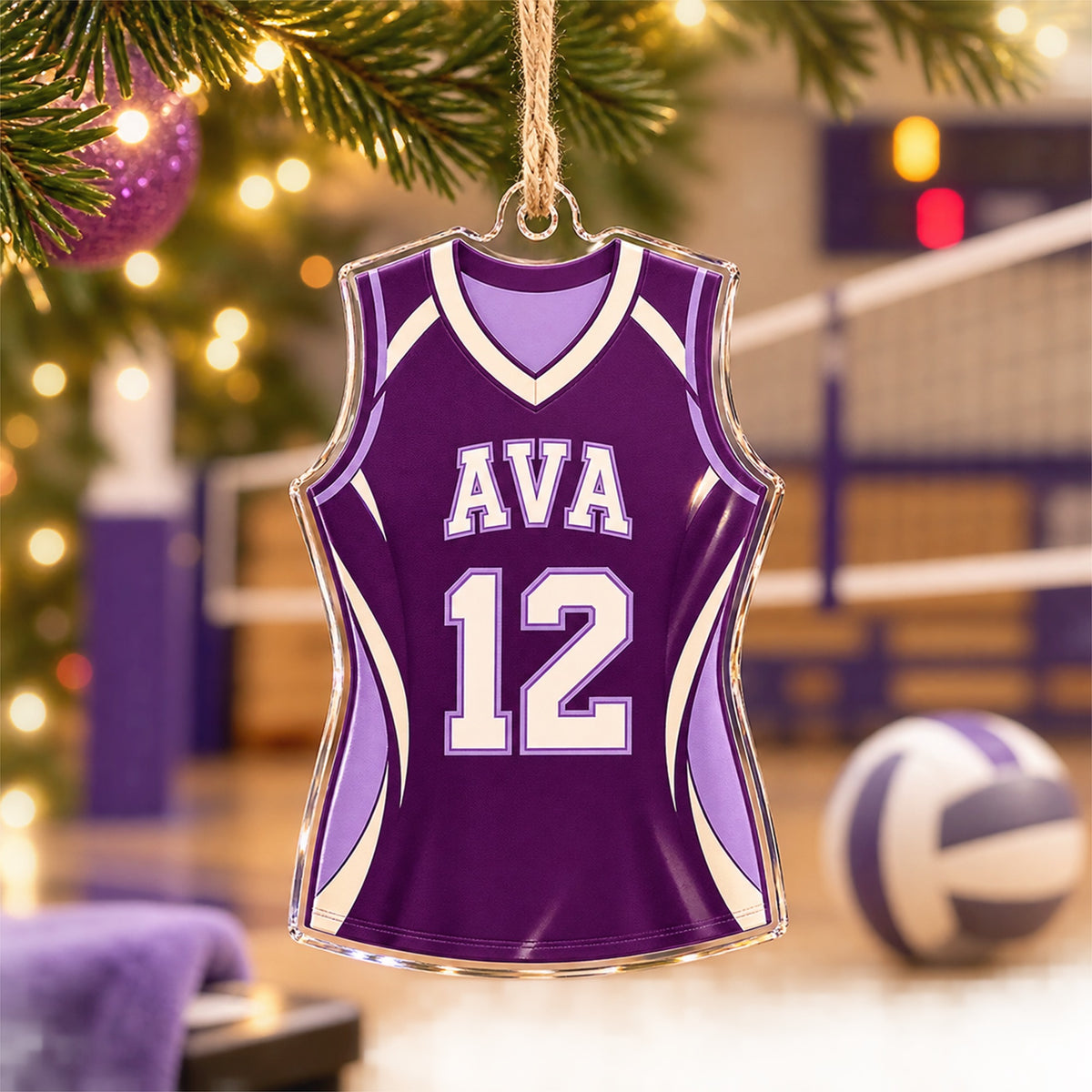 Personalized Volleyball Photo Acrylic Ornament - Custom Athlete Christmas Keepsake - image 2
