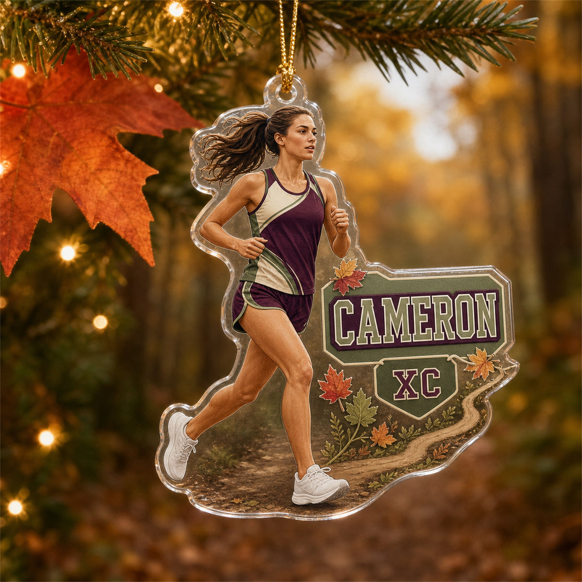 Personalized Track Cross Country Photo Acrylic Ornament - Custom Athlete Christmas Keepsake - image 3