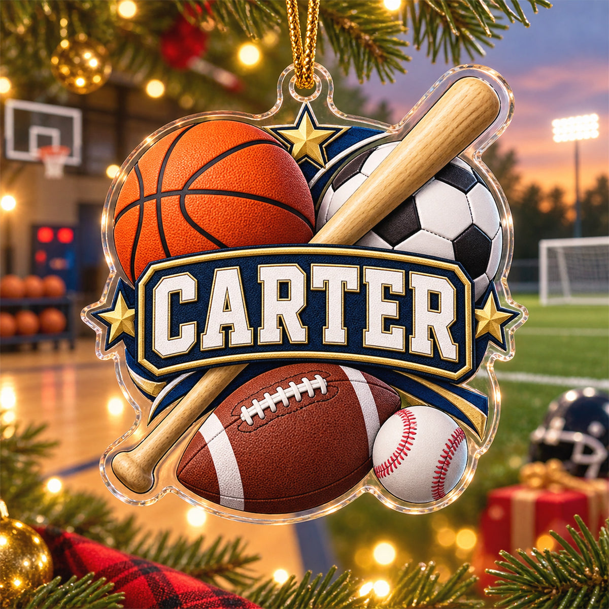 Personalized Multi Sport Athlete Photo Acrylic Ornament - Custom Athlete Christmas Keepsake - image 3
