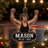 Personalized Wrestling Photo Acrylic Ornament - Custom Athlete Christmas Keepsake - image 3