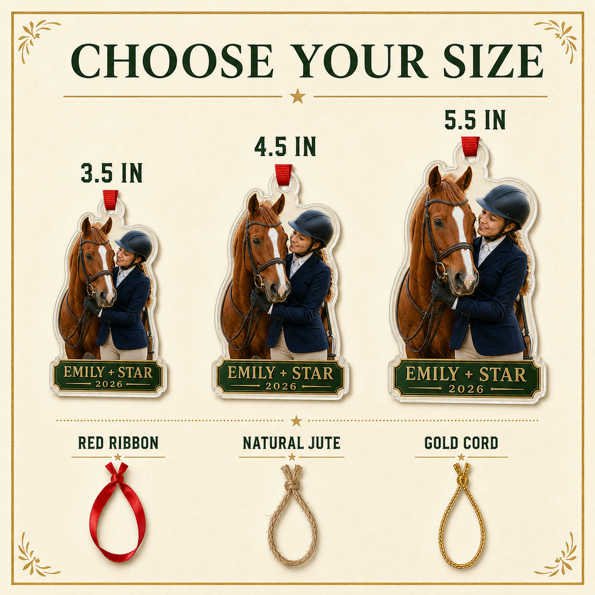 Personalized Equestrian Photo Acrylic Ornament - Custom Athlete Christmas Keepsake - image 7