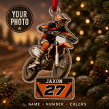 Personalized Motocross BMX Photo Acrylic Ornament - Custom Athlete Christmas Keepsake - image 1