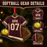 Personalized Softball Jersey Acrylic Ornament - Custom Name and Number - image 4