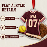 Personalized Softball Jersey Acrylic Ornament - Custom Name and Number - image 6