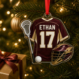 Personalized Lacrosse Jersey Acrylic Ornament - Custom Name and Number - image 2