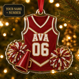 Personalized Cheerleading Jersey Acrylic Ornament - Custom Name and Number - image 1