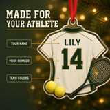 Personalized Tennis Jersey Acrylic Ornament - Custom Name and Number - image 3